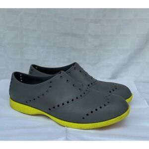 Biion The Oxford  Gray & Yellow Golf Shoes Women Size 9 Mens rubber